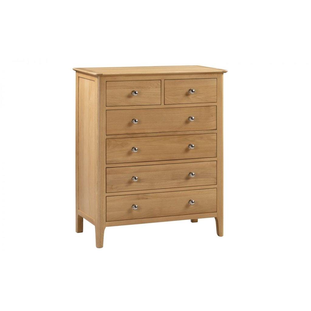 Solid Oak 6 Drawers Chest